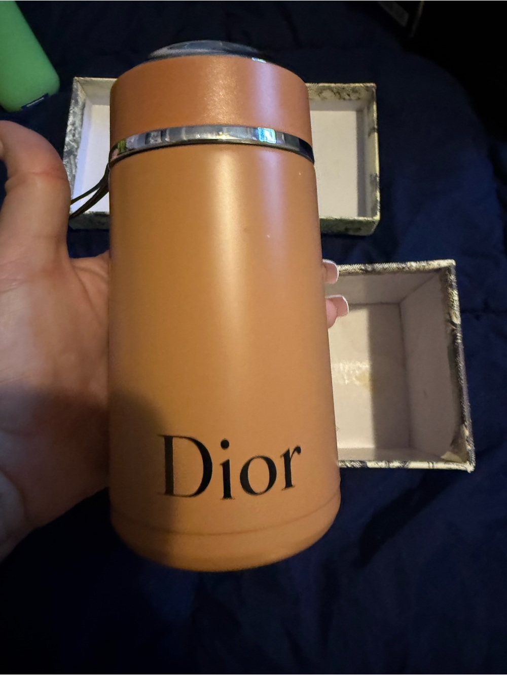 Dior Tan and Silver Travel Drinkware Holder